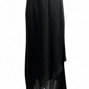 black asymmetrical maxi skirt